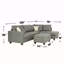 Canapé modulaire réversible en tissu avec repose-pieds Dorris, gris acier