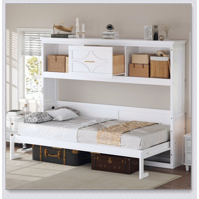 Murphy Bed With Charging Station And A Drawer