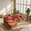 Canapé d'angle modulaire 3 places en velours capitonné UI Furniture, 269 cm (L) x 86 cm (P) x 87 cm (H)