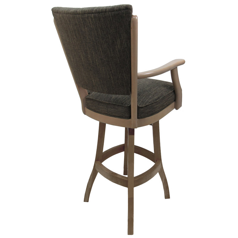 Irminger Classic Swivel Wood Extra Tall Stool, Extra Tall (34" Seat Height), Gray/Tan Frame