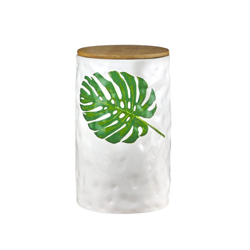 Monstera Leaf Large Storage Jar