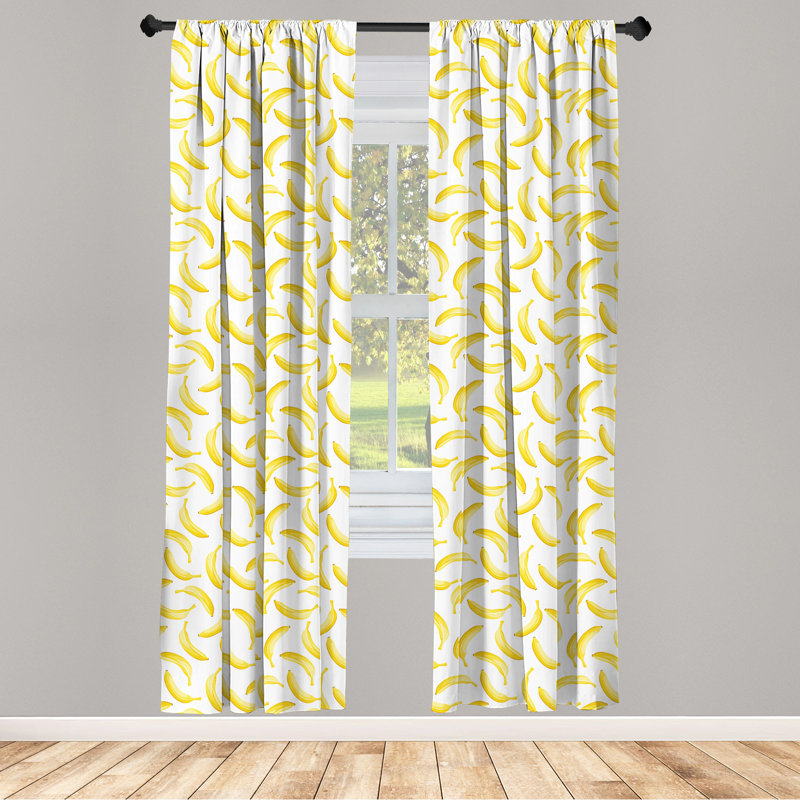 Cartoon Semi-Sheer Rod Pocket Sliding Panel, 28" x 95"