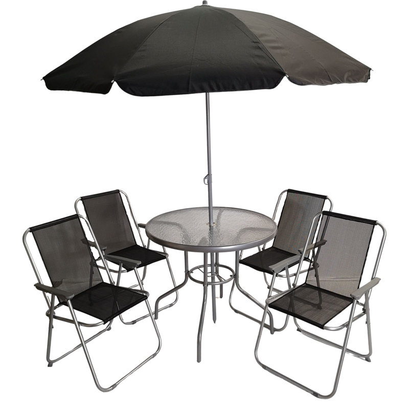 Chabak 4 - Person Patio Dining Set with Round Table