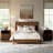 Full Bed Frame With Headboard, Mid Century Modern Fluted Platform Bed, Boho Wooden Bed Base No Box Spring Needed-1785705771-1785705783