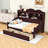 Twin Wooden Daybed with Integrated Storage Drawers and Shelving-1552993320