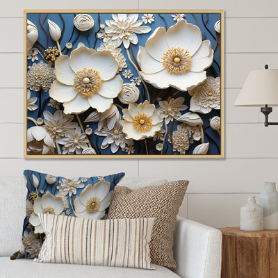 " Minimalism Buttercups On Blue I "