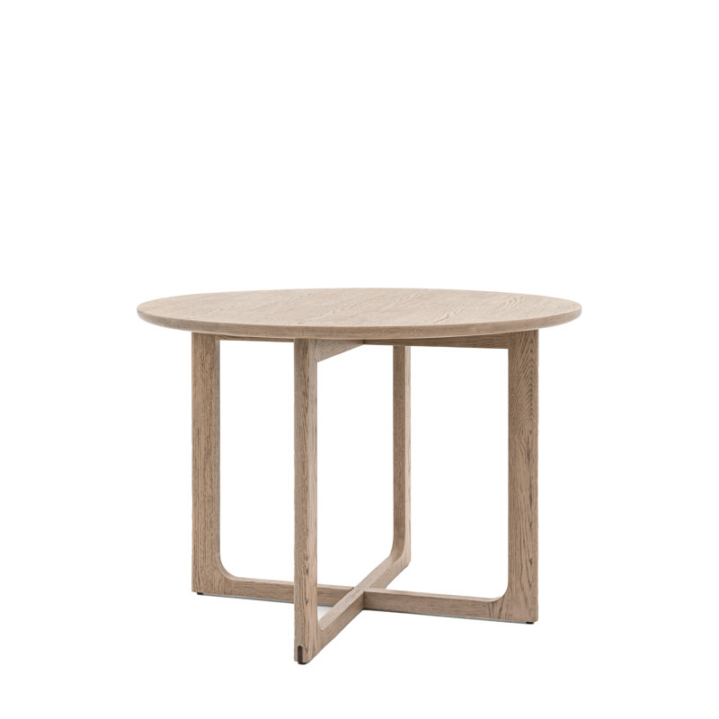 Rushford Round Dining Table, Dark Wood