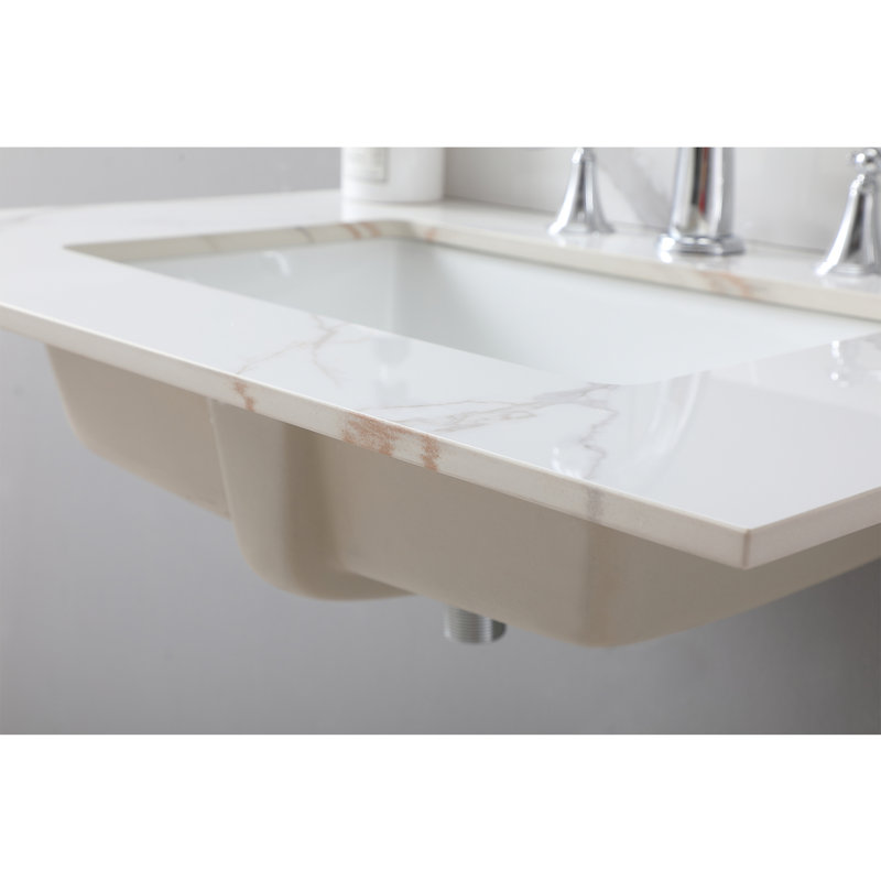 Dessus de meuble-lavabo 31 po avec lavabo en céramique - Dossier de dosseret 31 po