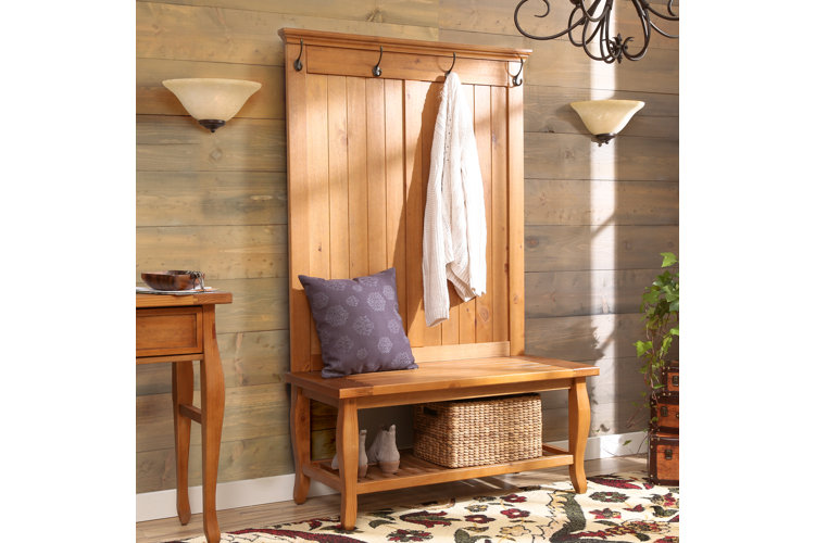Bernnadette Solid Wood Hall Tree with Bench