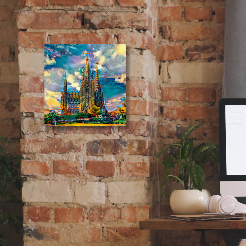 «Espagne Barcelone Basilica De La Sagrada Familia Ended» par Pedro Gavidia, art mural sur toile, 12 po x 12 po