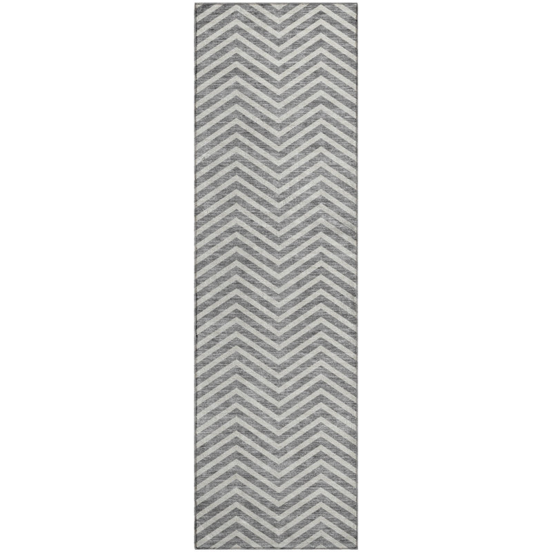 Premium Machine Washable Prisco Gray Rug, Runner 2'3" x 7'6"