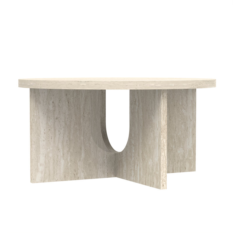 Table basse de salon ronde 31,5 po Arvyn, Beige
