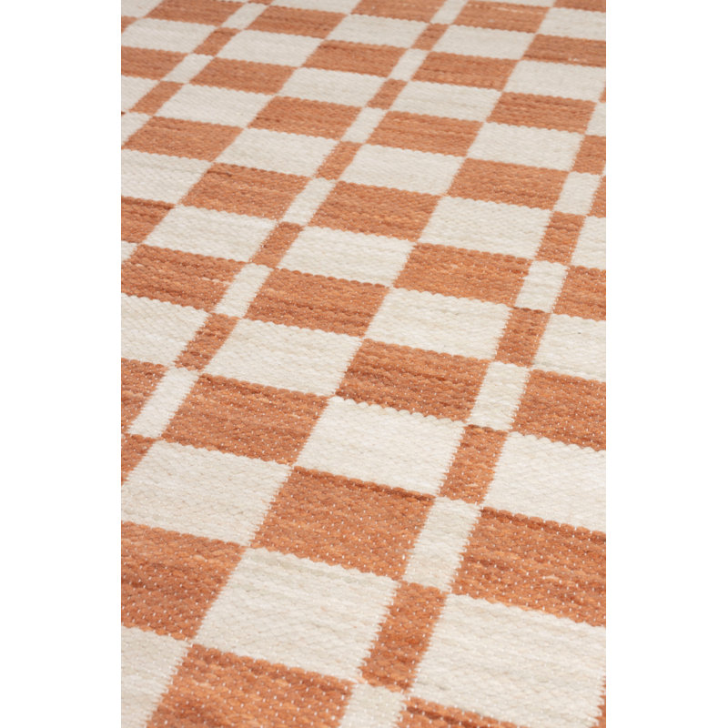 Rug Checkered Area Rug in Beige