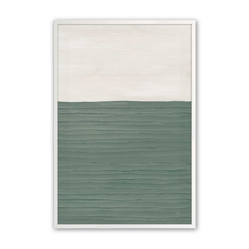16 "x 16" texturé, échos d'émeraude v2, impression, Cadre opaque blanc, H 37 po x l 25 po x P 1,25 po