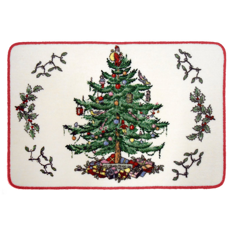 Spode Tree Cotton Red Area Rug