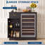 L'armoire de bar à vin de 42 po convient à un réfrigérateur de 24 po, une mini armoire de réfrigérateur avec 2 prises et 2 ports USB, un tiroir de rangement et une porte pour la cuisine-133426518