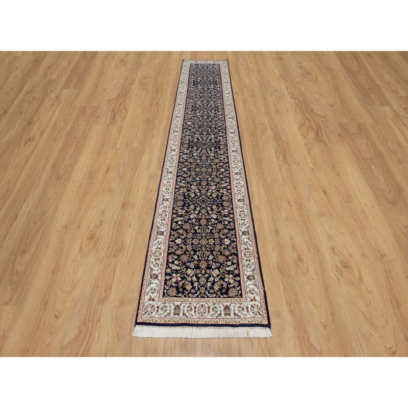 Tapis de couloir oriental noué à la main 2 pi 6 po x 13 pi 3 po Nain