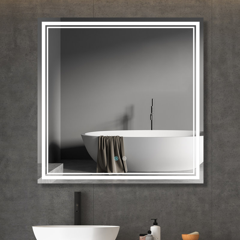 Miroir de salle de bain mural Chanett, H 36 po x l 36 po