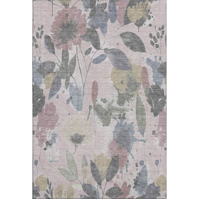 Premium Machine Washable Floyd AMF1549 Floral Rug