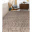 Tapis brun / noir en laine noué à la main Chevron-66190705