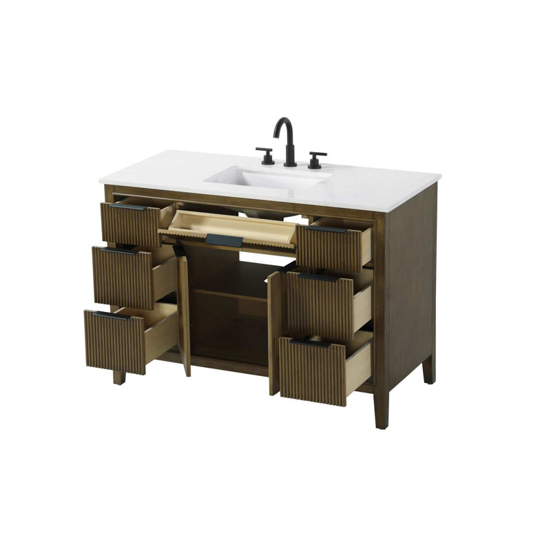Meuble-lavabo simple 48 po en chêne noisette, Noisette chêne, 48"