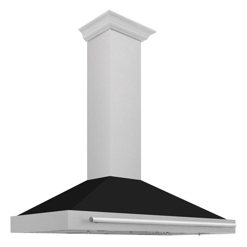 ZLINE Autograph Edition 48 in. Convertible Satin Steel Wall Hood, Black Matte