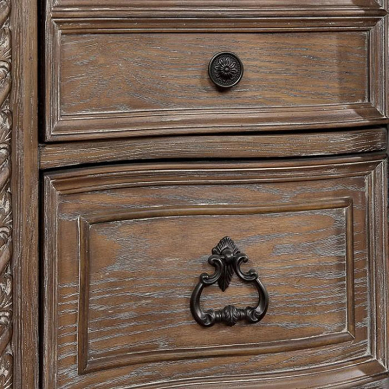 Transitional Rustic Three-Drawer Nightstand