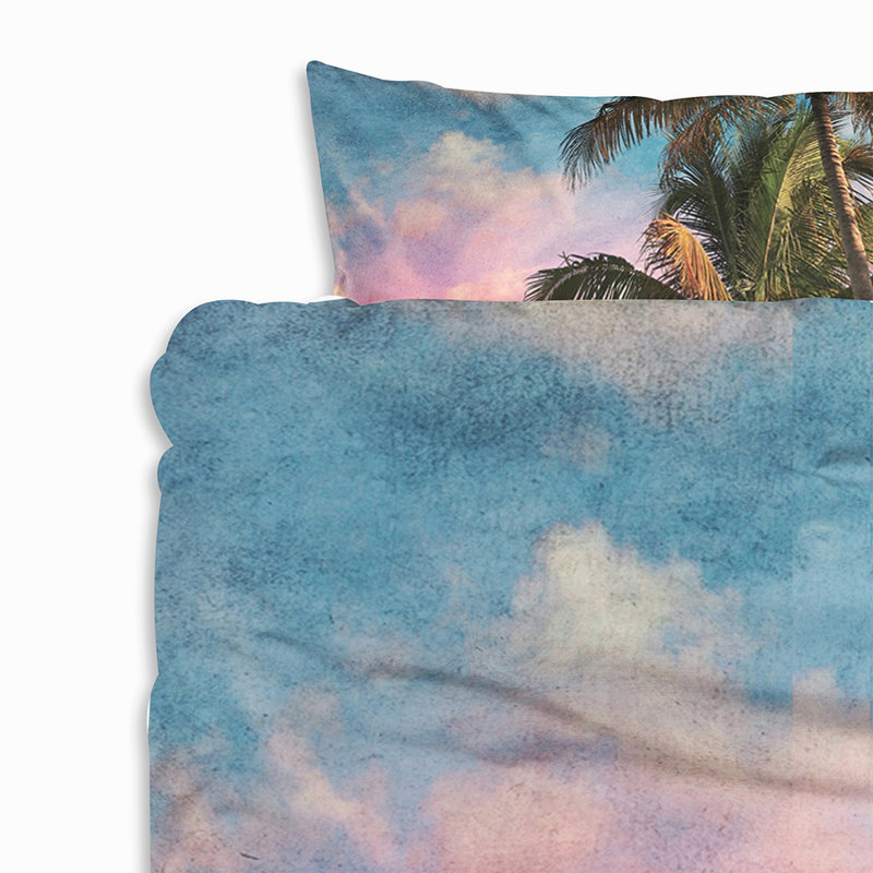 Housse de couette simple Palm Beach, Housse de couette simple et 2 taies décoratives