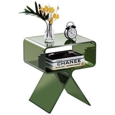 Betzabet Acrylic Side Table, Bedside Table Nightstand