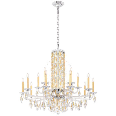Siena 15 Light 41in x 35in Chandelier in Heirloom Gold with Clear Radiance Crystals