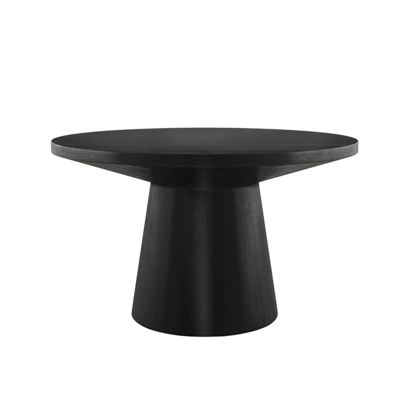 Table basse ronde avec base piédestal , Noir, noir, noir, noir