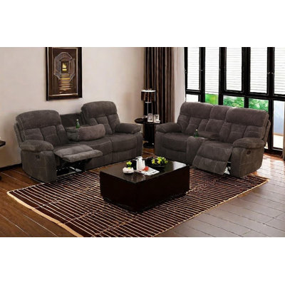 2-Piece Microfiber Manual Reclining Living Room Sofa Set by Latitude Run