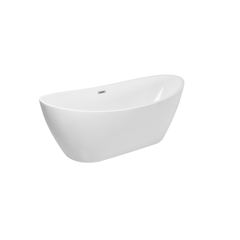Glossy White 72" Acrylic Modern Freestanding Bathtub