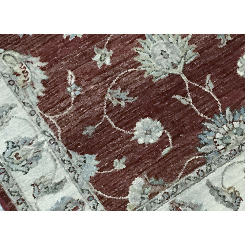 Cornwall Wool Oriental Area Rug in Brown/Ivory/Light Green