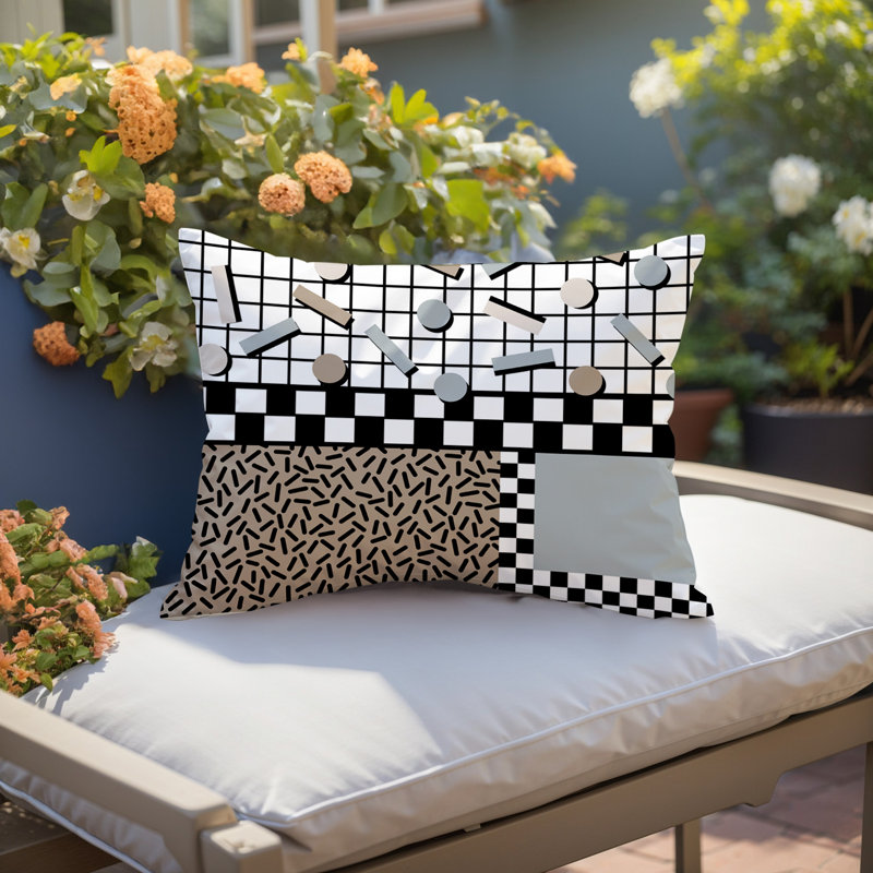 Coussin lombaire intérieur / extérieur Lumo, Rectangle H 14 po x l 20 po, Gris