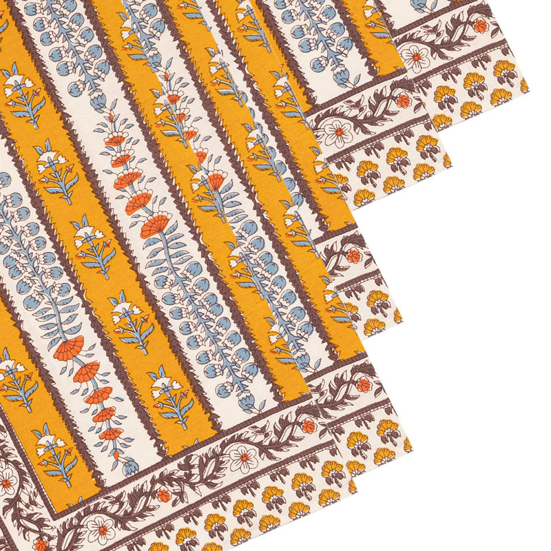Serviette Charlemont 19 po x 19 po, Dijon / bleu