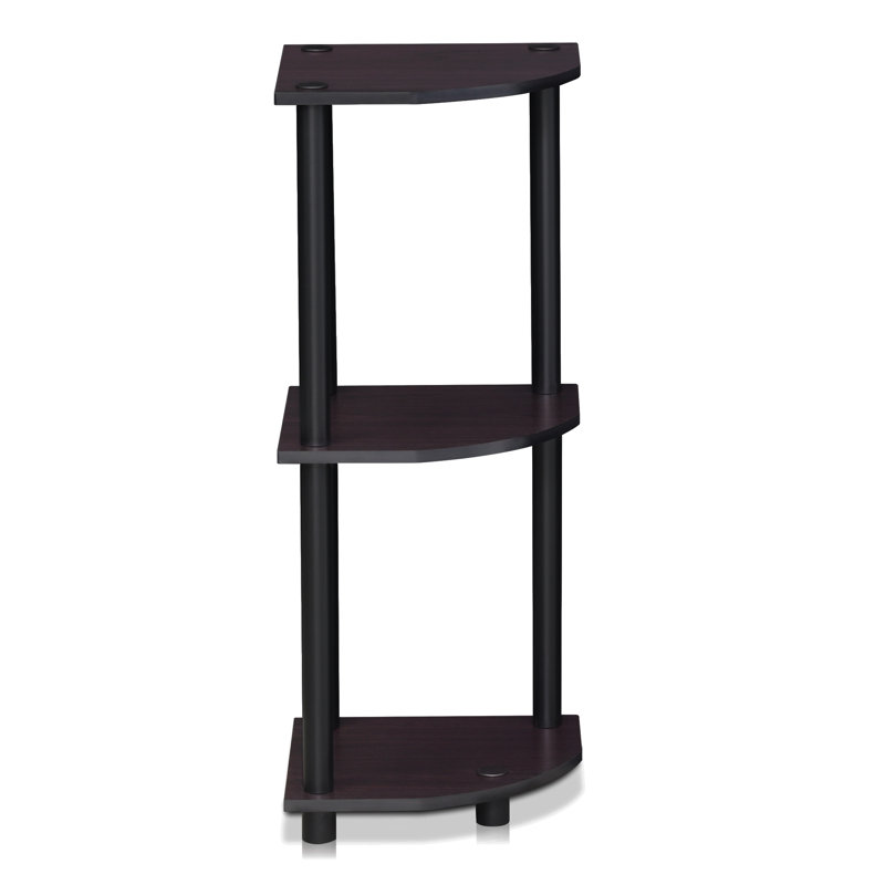 Baril 11.6" W Corner Bookcase, Dark Walnut, (2 Shelves) 29.6" H x 11.6" W x 11.6" D