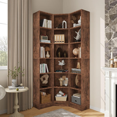 Bibliothèque à 6 niveaux, étagère de rangement cubique haute 3-1, bibliothèque étroite | Tablettes de rangement Moder pour le salon, la chambre à coucher, les jouets pour enfants, le bureau personnel et les meubles de rangement cubiques polyvalents