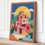 Terracotta House and Sun Modern - Wrapped Canvas-1916252250-1916252251