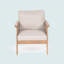 Fauteuil club d'extérieur en bois d'acacia et corde avec coussins