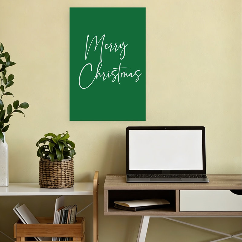 «Merry Christmas Script», impression murale abstraite minimaliste élégante, H 18 po x l 12 po