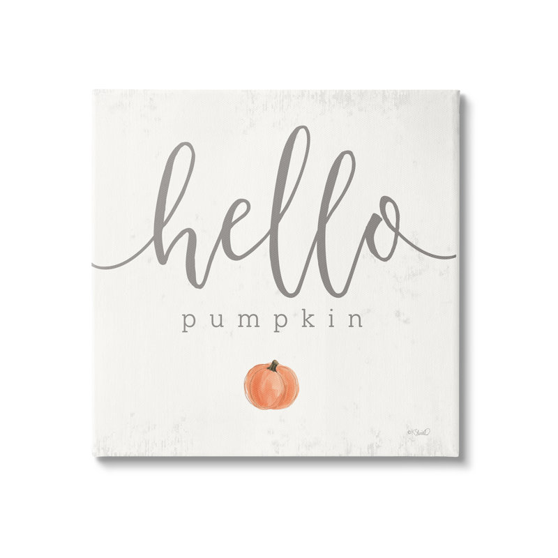 «Hello Pumpkin Fall», art mural sur toile par Kate Sherrill, H 30 po x l 30 po x P 1,5 po