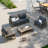 4 Pieces Modern Outdoor Furniture Patio Conversation Sets With Olefin Fabric-347142314