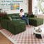 Canapé modulaire 95 po avec 1 repose-pieds Cloud, canapés rembourrés minimalistes modernes, canapé de coin à assise profonde, pas d'assemblage requis-128998147-128998148