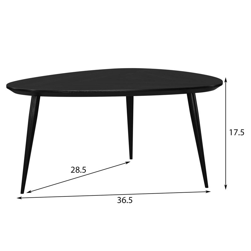 Ensemble de tables basses et de tables de bout noires 2 pièces Xander