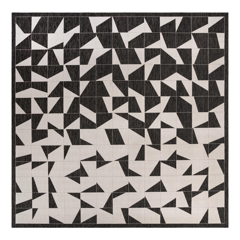 Outdoor Modern Indoor/Outdoor Area Rug, Square 13'1"