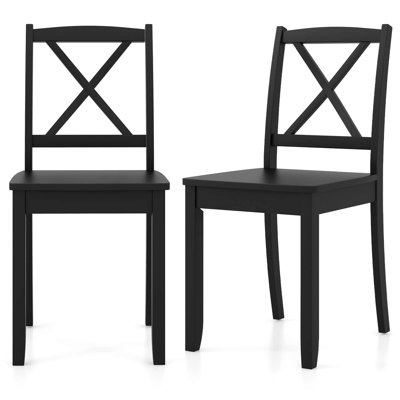 Ophelia & Co. Dining Chair Set Of 2 Kitchen Side Chairs With Rubber Wood Legs & Cross Back