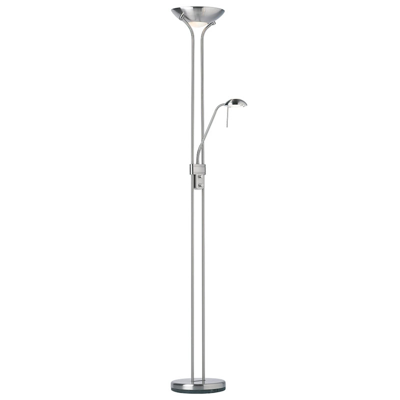 Cerdic 180cm Torchiere Floor Lamp, Silver