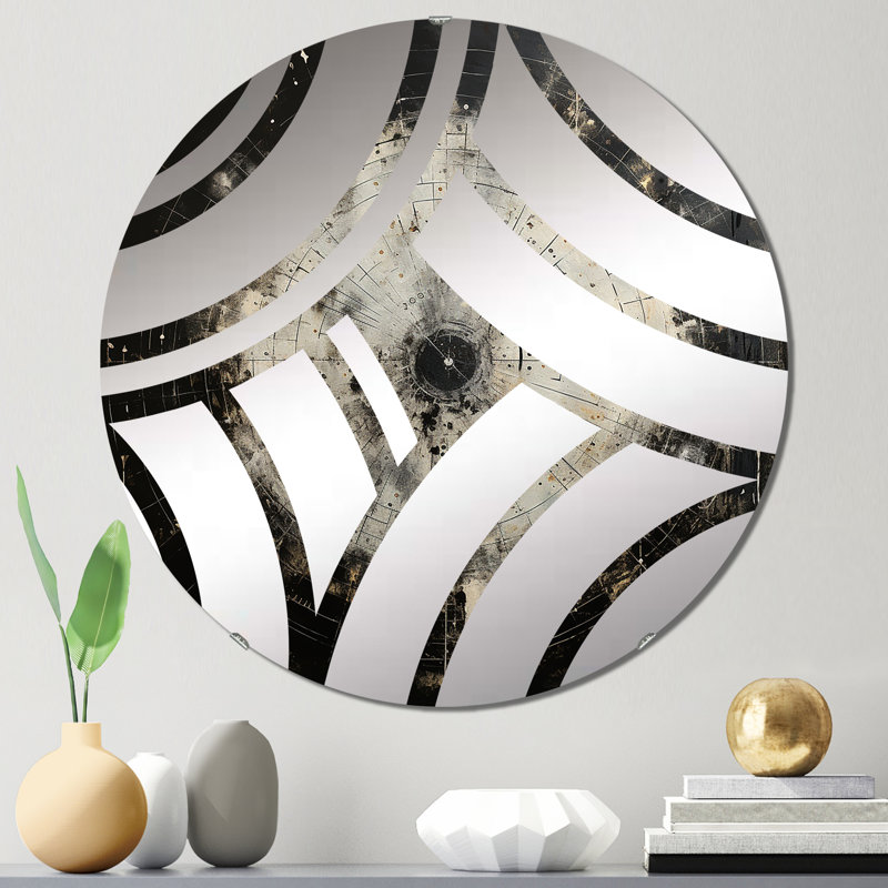 Miroir décoratif noir et blanc Minimalisme Astrology, 23,6 po x 23,6 po