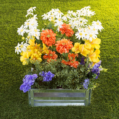 Raised Garden Bed Planter Box - Adjustable Galvanized Iron Planter Box - Plant Holder Kit